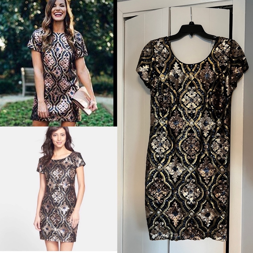 Maia Sequin Bronze Dress